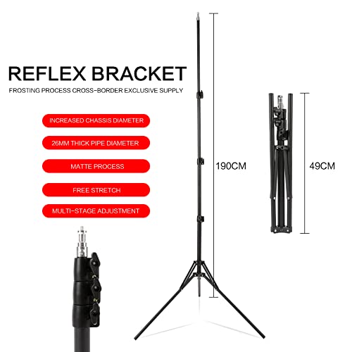 Foto&Tech 2 Pieces 75 Inch Metal Adjustable Vr Light Stand And 1/4 Inch Screw Mini Ball Head Hot Shoe Adapter, Compatible With H