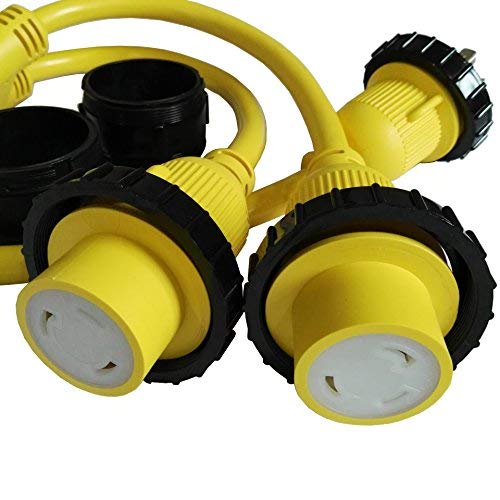 Parkworld 692040 Splitter, Marine 30 Amp Shore Power L5 30P Male Plug To (2) L5 30R Female Connector