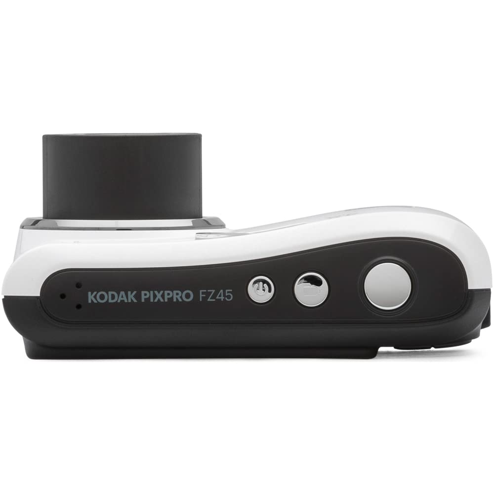 Kodak Fz45Wh Pixpro Fz45 16Mp Digital Camera White Bundle With Lexar 64Gb High-Performance 800X Uhs-I Sdhc Memory Card Blue Seri