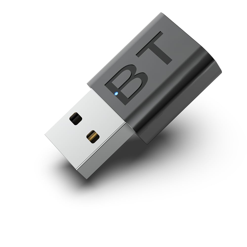 QOFOWIN Mini 2in1 USB Bluetooth Receiver,5.4 Wireless Audio Adapter 3.5mm Car Kit Music Receiver for Home/Car Stereo Sound Sys