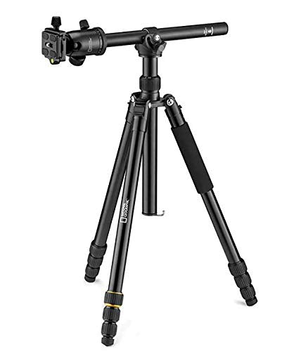 National Geographic Travel Tripod Kit, 90� Column, 4 Sections, Lightweight Aluminum, Compatible With Canon,Nikon,Sony Dslr, 360 Degree Ball Head, Quick Release Plate, 8Kg Load Capacity With Carry Bag