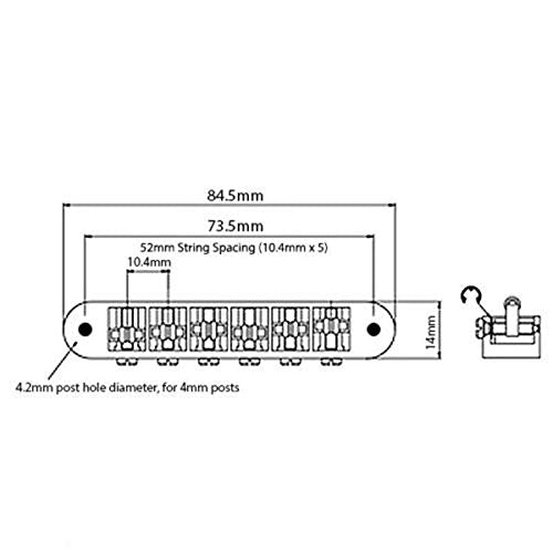 Dopro Black Guitar Roller Saddle Bridge Tune O Matic Bridge For Usa Les Paul,Sg,Es Dot,Gretsch Bigsby T O M With M4 Posts