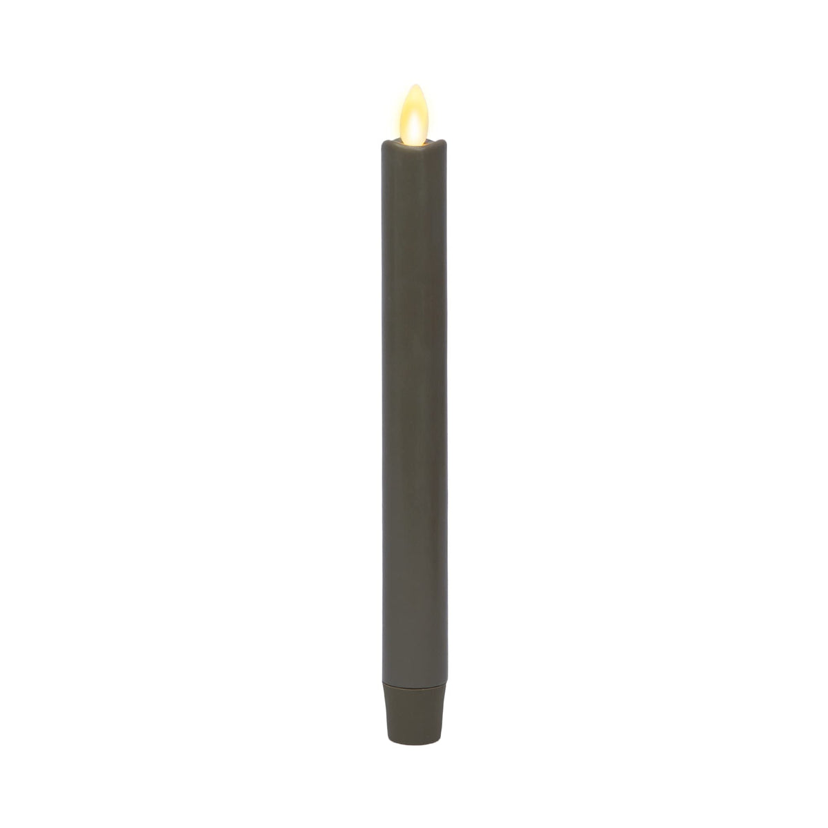 Luminara Flameless Candle Stone Grey Taper (1'' X 9.75'') Melted Top Real Wax Unscented Remote Ready Timer