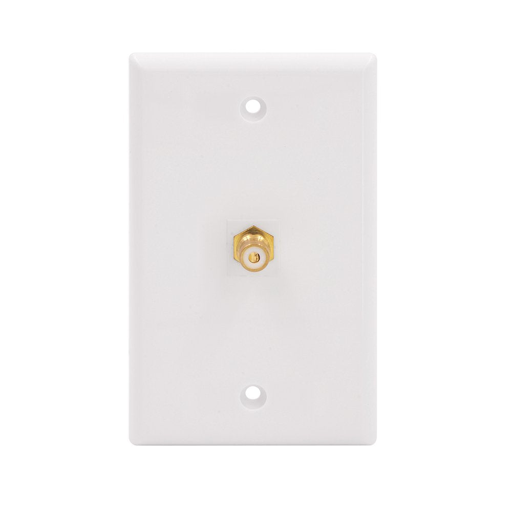 Vce Rca Wall Plate(Ul Listed), 1 Port Keystone Wall Plate With Female To Female Rca Keystone Jack Insert For Subwoofer Audio Por