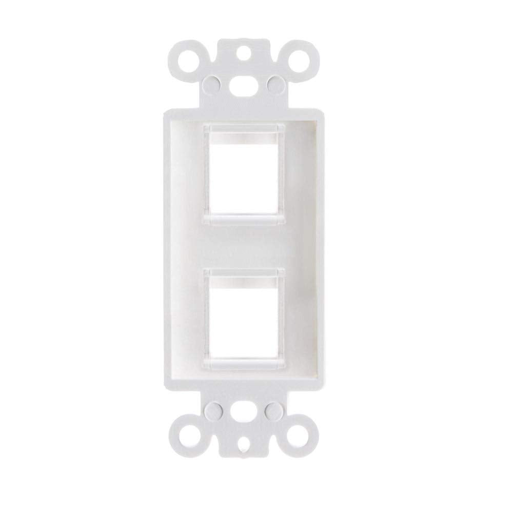 Cmple   2 Port Decora Wall Plate 1 Gang Keystone Decora Insert, Jack Single Gang Decora Wall Plate