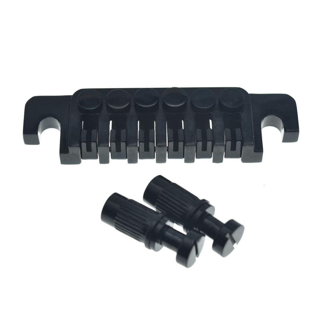 Kaish Electric Guitar Tp 6 Style Lp Bridge Stop Bar Vintage 70'S Bridge Tailpiece With Fine Tuners/Studs For Lp Les Paul/Sg/Es E
