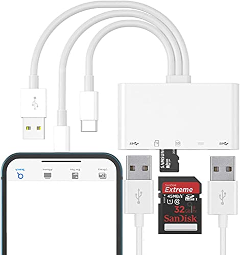 Hui 5 In 1 Lightning Type C Otg Camera Sd Tf Usb C Memory Card Reader Adapter For Phone/Pad/Android/Mac/Computer/Camera/Macbook,