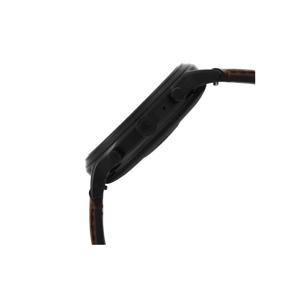 Fossil 44Mm Gen 5 Carlyle Stainless Steel And Leather Touchscreen Smart Watch, Color: Black, Brown (Model: Ftw4026)