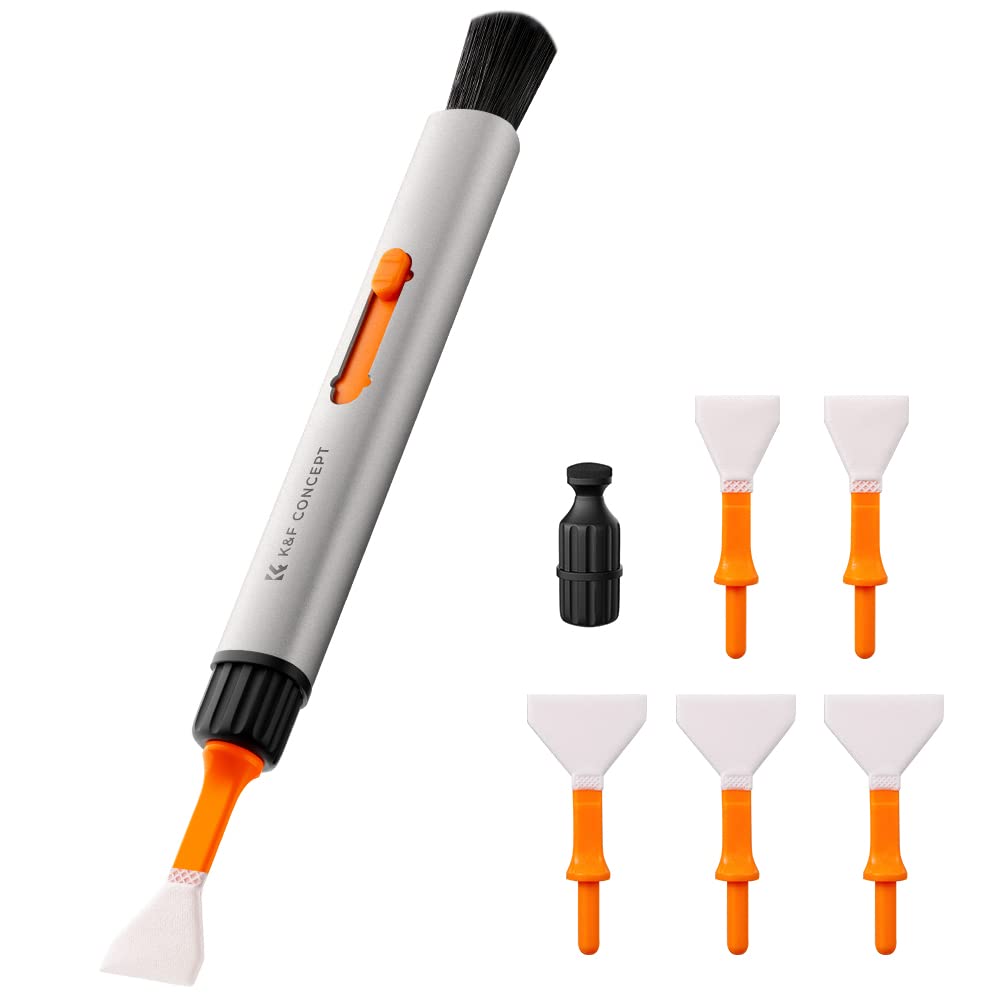 K&F Concept Multifunctional Lens Cleaning Pen, Replaceable Pen Tip With Cleaning Brush+Carbon Tip*2+Aps C Sensor Swab*2+Full Fra