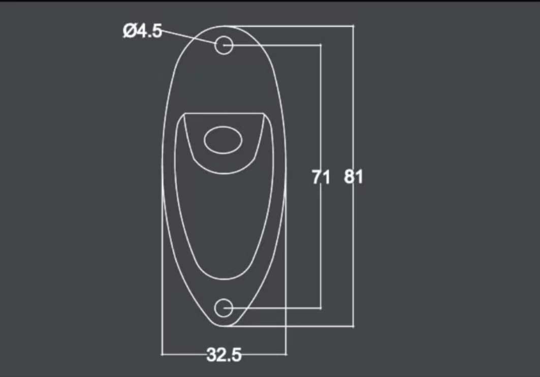 Guyker Guitar Oval Curved Metal Jack Plate, Boat Shape Input Jackplate Socket Ferrule Output For Electric Guitar Bass Replacemen