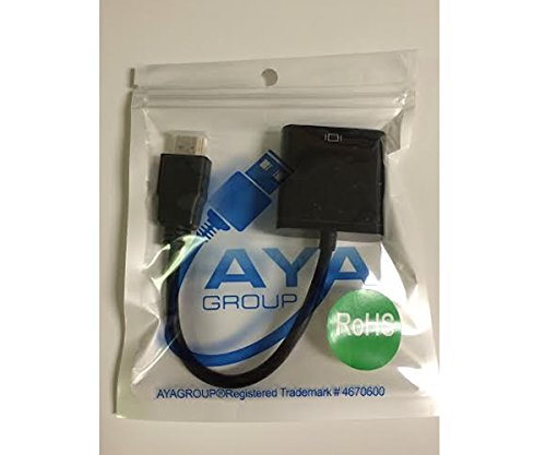 Aya 9'' Hdmi Male To Vga Female (15 Pin) Video Converter Adapter 1080P For Pc, Tv, Notebooks