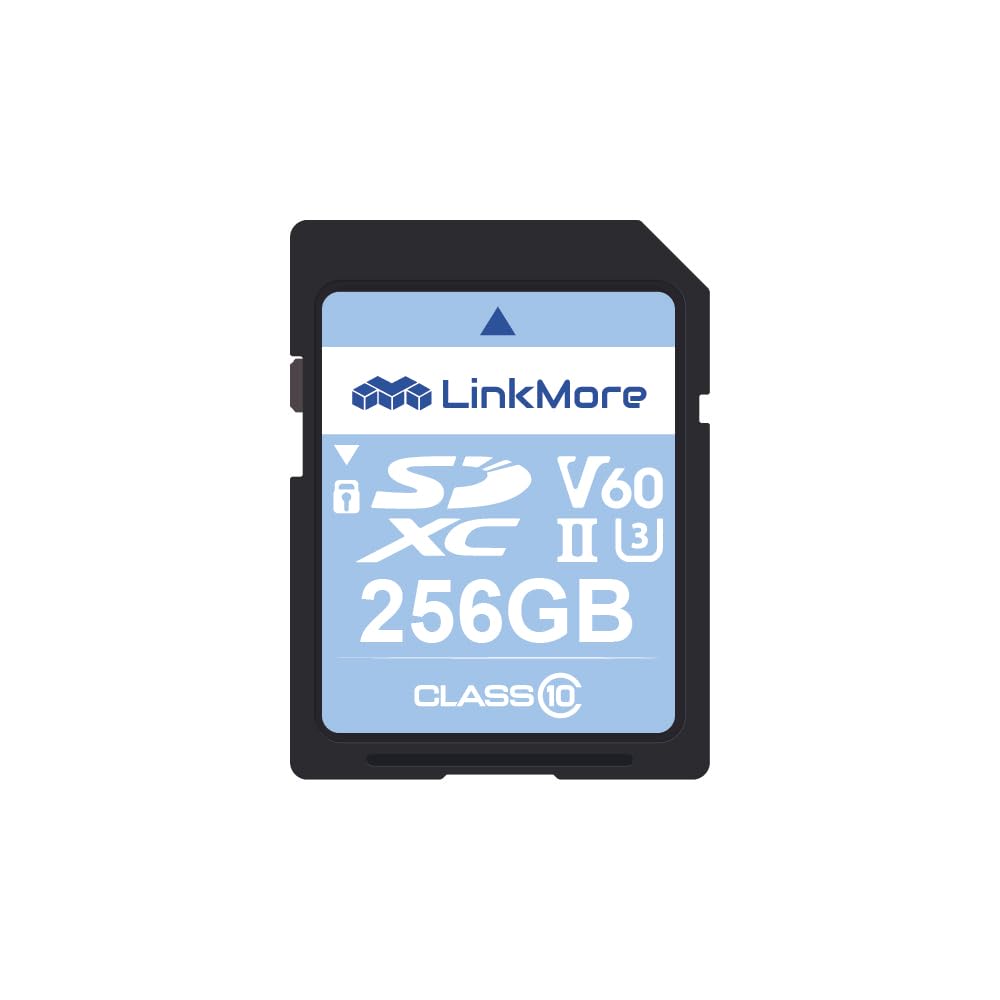 Linkmore Xv26 256Gb Sdxc Uhs Ii Card Uhs Ii Sd Card, C10, U3, V60, Sd Card For Digital Camera, Drone Support 4K 8K Video, Camera