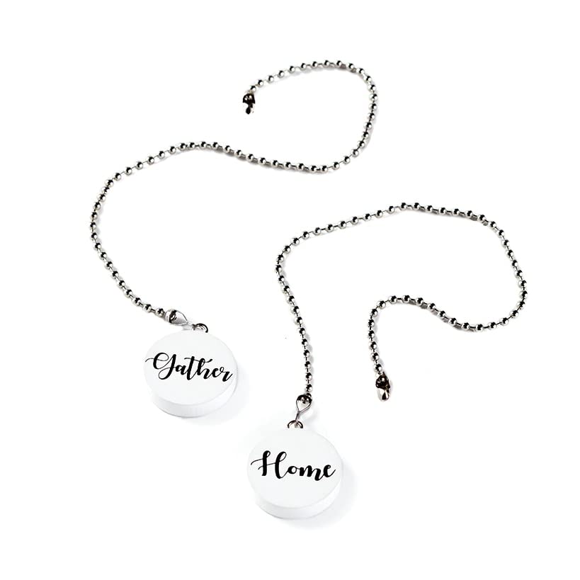 Sentiments Ceiling Fan Pull Chains with Reverse Sides - White - Set of 2