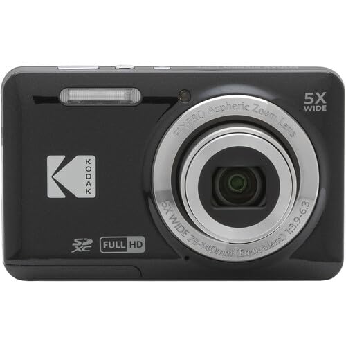 Kodak Pixpro Fz55 Digital Camera (Black) Bundle, Includes: Sandisk 128Gb Memory Card, Hard Shell Camera Case, Sd Card Reader And