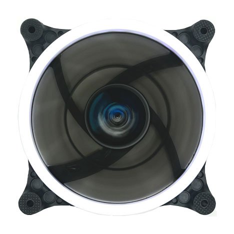 Apevia 512L Cwh 120Mm Silent Dual Rings White Led Fan With 32 X Leds & 8 X Anti Vibration Rubber Pads (5 Pk)