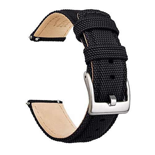 Ritche 22mm Sailcloth Wristbands Watch Strap, Quick Release Sailcloth Watch Band Padding Design Watch Bands for Men Women