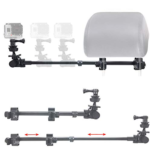 ChargerCity Dual Post Telescopic Headrest Mount for GoPro Hero & Action Cameras