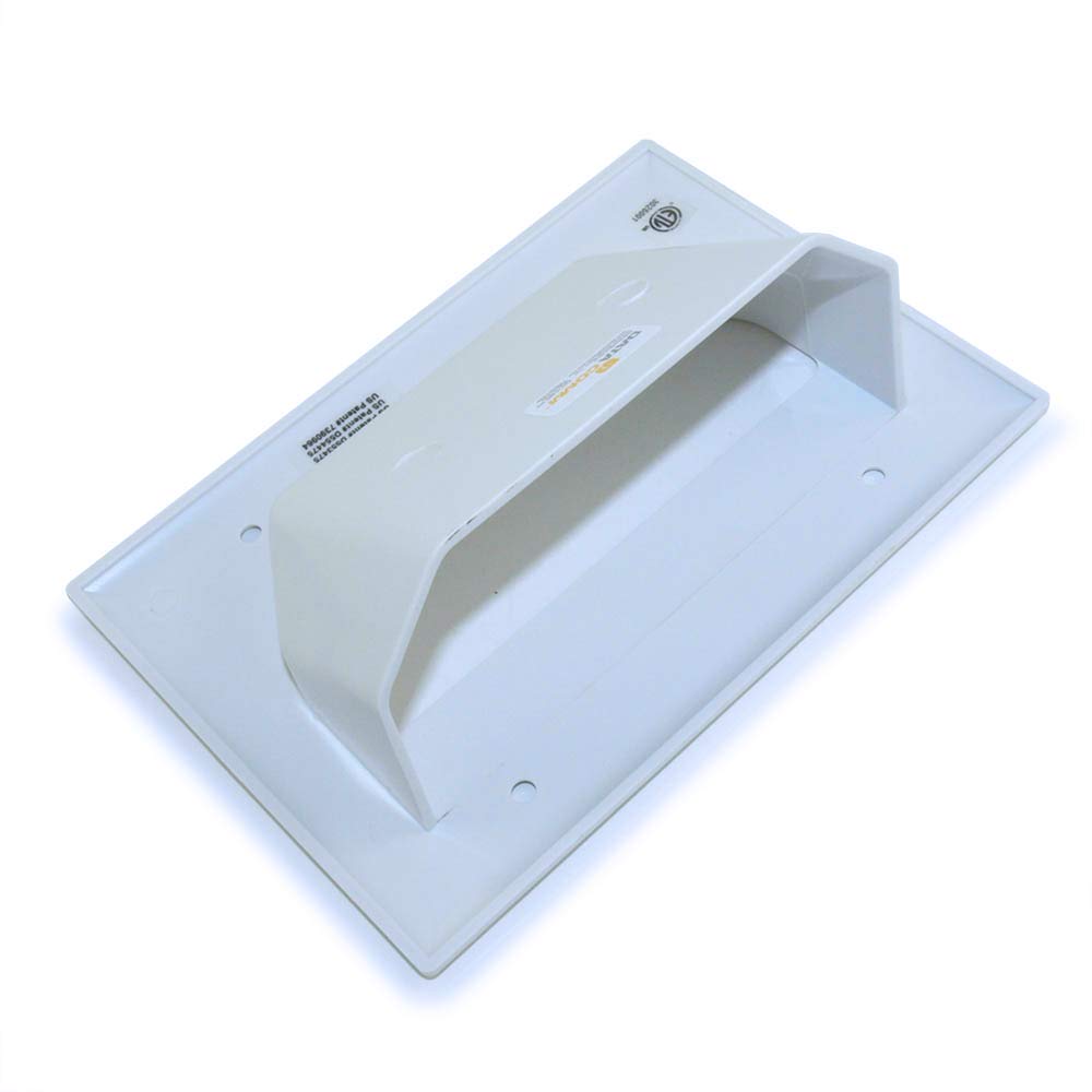Data Comm Electronics 45 0003 Wh 3 Gang Recessed Low Voltage Cable Plate   White