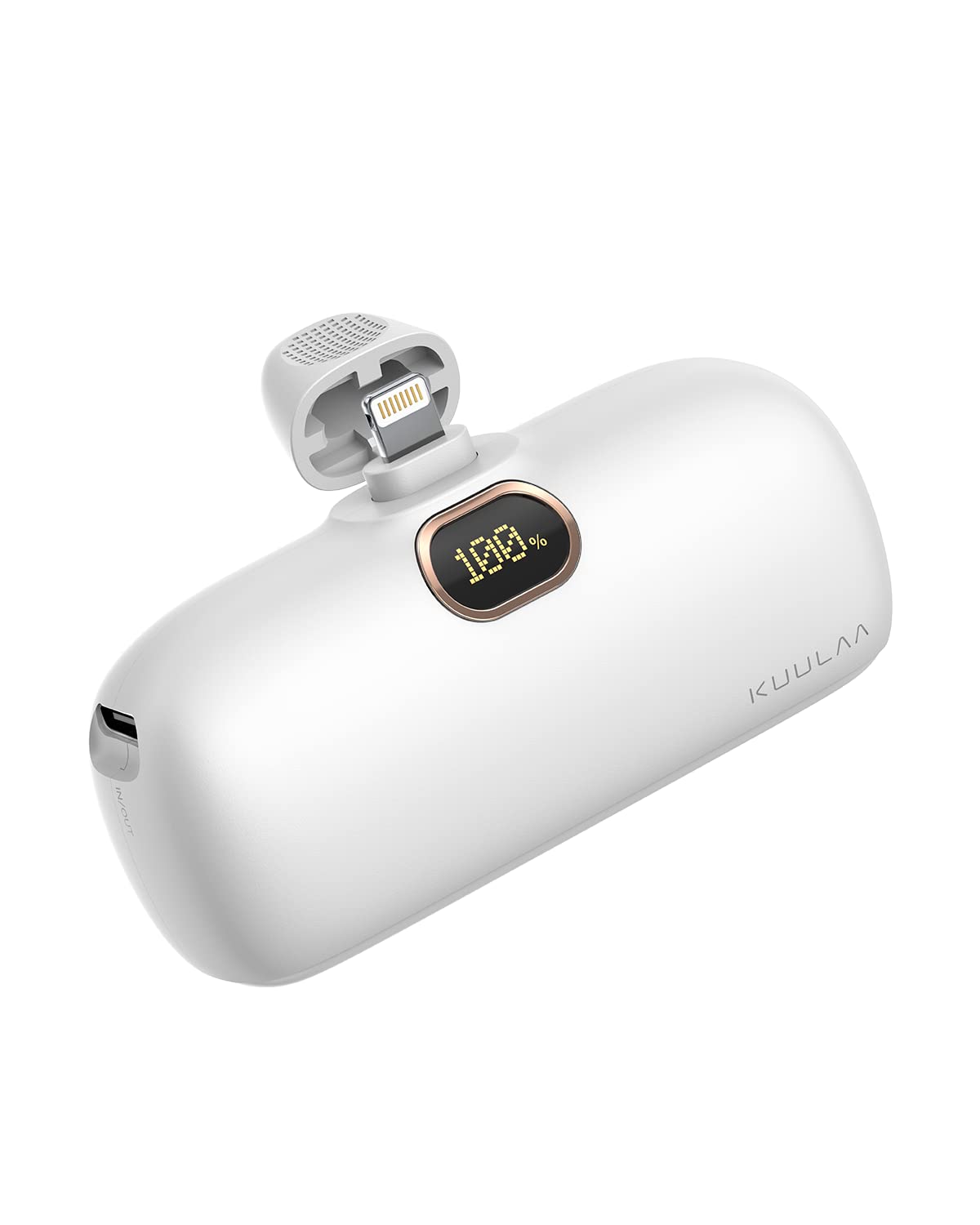 Kuulaa Small Portable Charger Iphone With Built In Lightning Cable 5000Mah Power Bank Fast Charging For Iphone 14/13/13 Pro/12/1