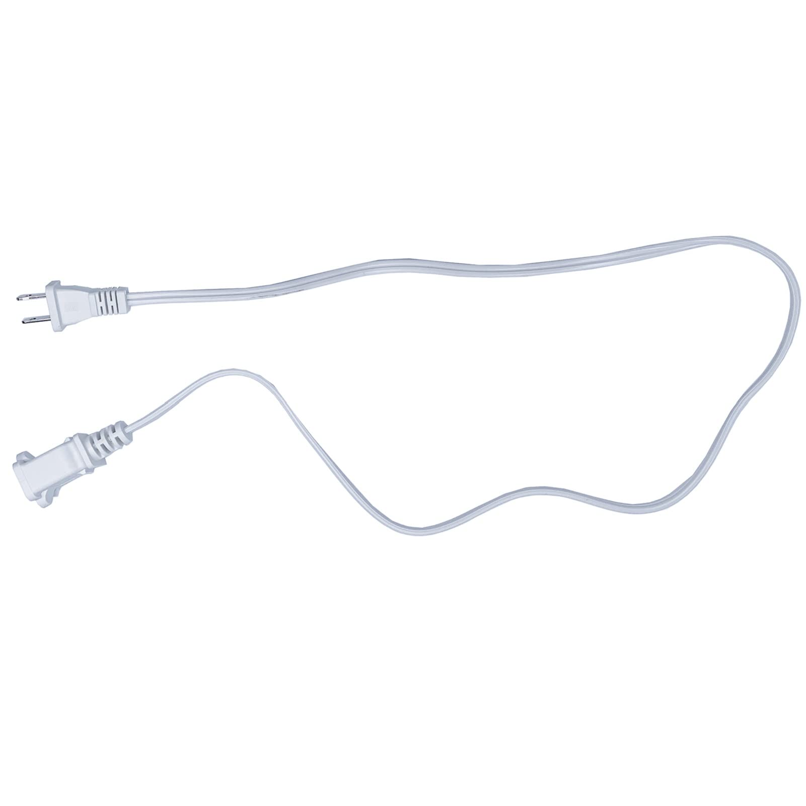 3 Ft Extension Cord, Indoor Use, White Short Polarized Us Two Prong Male Female Power Cable, 18Awg Nema 5 15P To Nema 5 15R 2 Pa