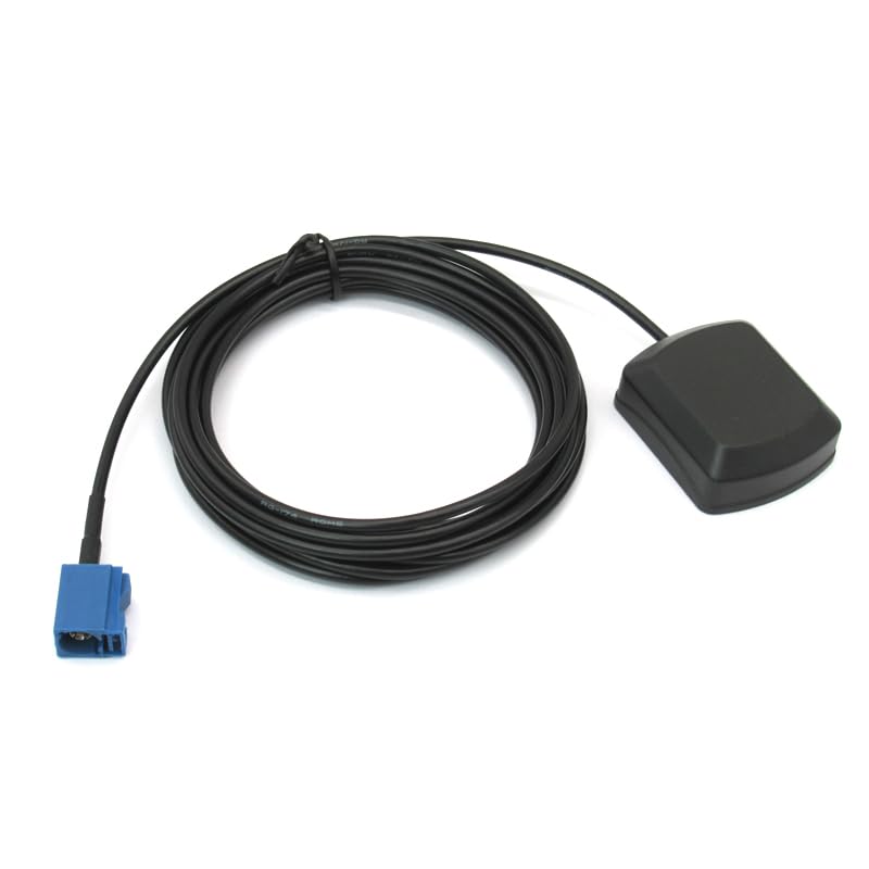 Vehicle Waterproof Active Gps Navigation Antenna Fakra Type C Blue Magnet Mount For Audi Ford Dodge Ram Gm Chevy Chevrolet Gmc Jeep Cadillac Bmw Audi Benz Car Truck Suv Head Unit