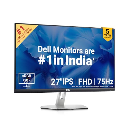 Dell S2721Hnm 27Inch/68.96 Cm Fhd Ips Monitor|Titan Grey|75Hz|99% Srgb|4 Ms|Brightness 300 Cd/M2| Low Blue Light Tech|3Sided Bezel