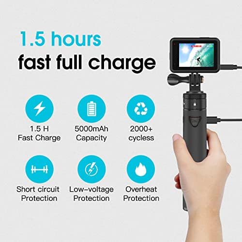 Smatree Charger Stick For Dji Pocket 3, Dji Osmo Action 2 Camera, External 5000Mah Power Stick Compatible For G*Pro 12/11/10/9/8