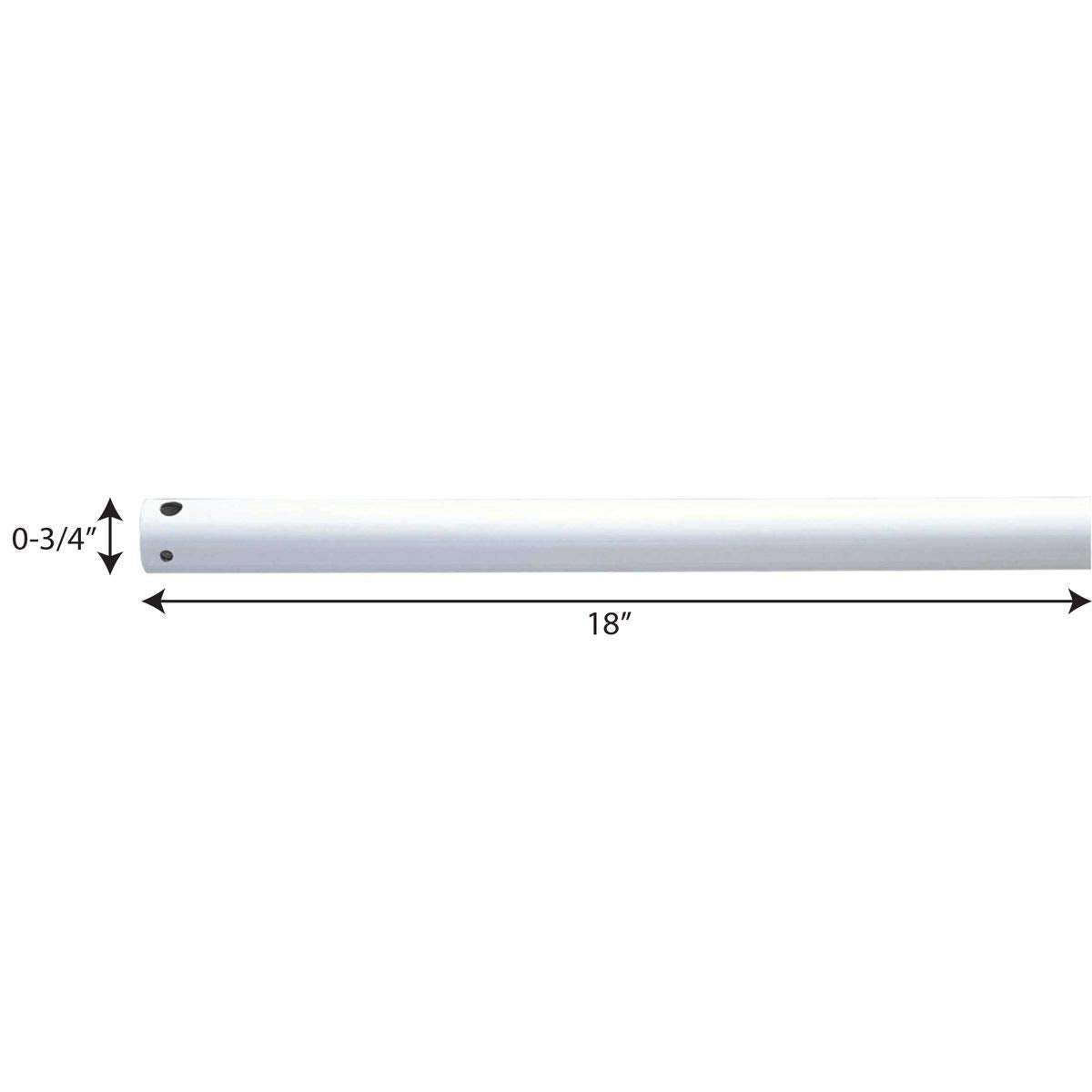 Progress Lighting P2604 30 Airpro Accessory Ceiling Fan Steel Downrod, 18 Inch, White
