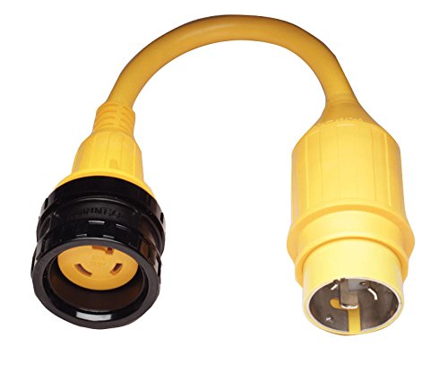 Marinco 110A Marine Electrical Shore Power Pigtail Adapter (50 Amp 125 Volt Locking Male To 30 Amp 125 Volt Locking Female With 
