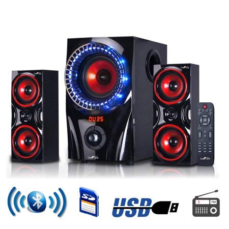 Befree Sound 2.1 Channel Surround Sound Bluetooth Speaker System In Red