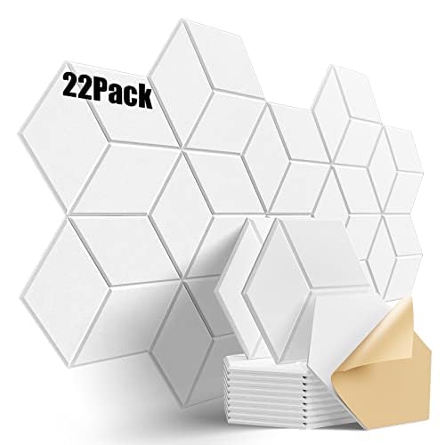 Dailycooper 22 Pack Self Adhesive Acoustic Panels 12'' X 10'' X 0.4''   Sound Proof Foam Panels With High Density, Fashionable Y
