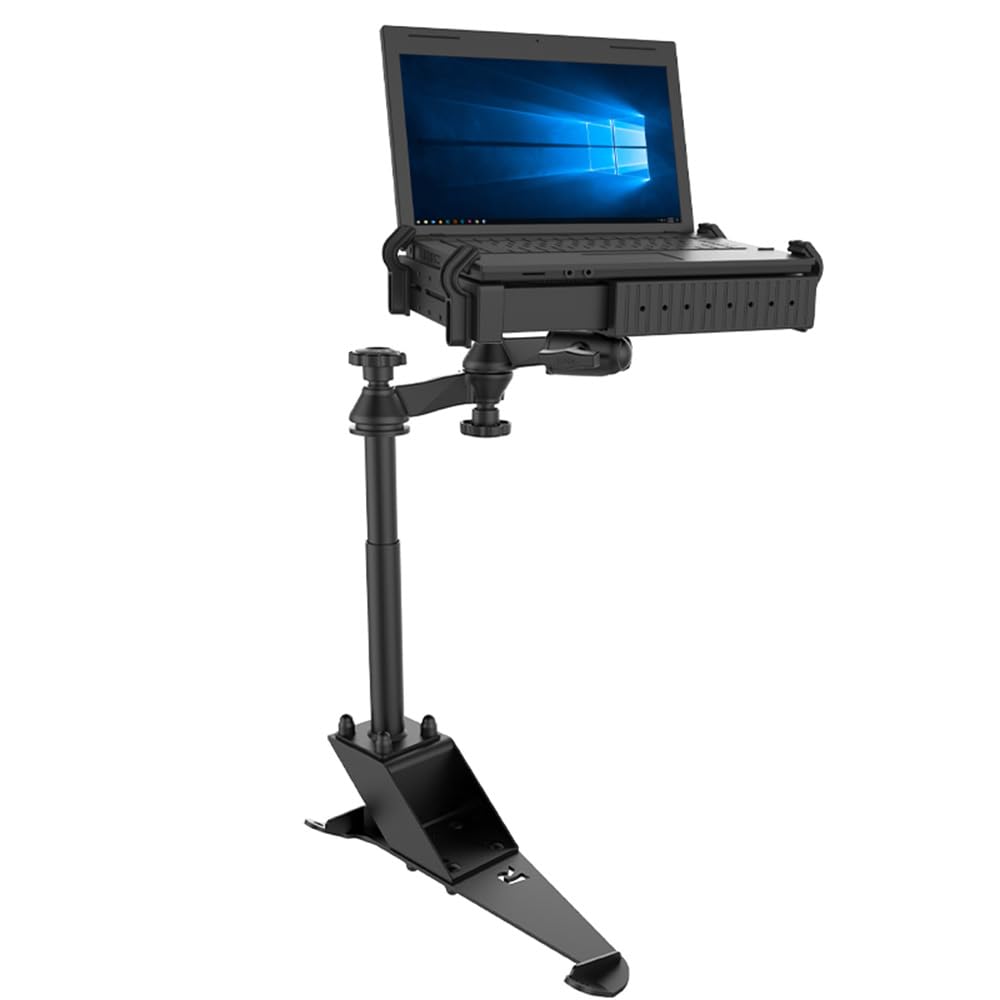 RAM MOUNTS No-Drill Laptop Mount for Toyota Tacoma & 4Runner (2005-2024) Vehicle Seat Rail Mount System with Tough-Tray, Single
