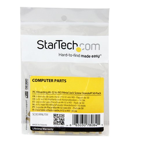 Startech.Com Metal Jackscrew Standoffs #6 32   Jackscrew Standoff   0.2 In (Pack Of 50)   Screwnutm