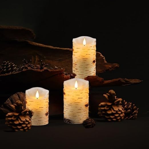 Biyanuo Flameless Battery Operated Led Candles 3D Wick With10Key Button Remote Control 24 Hour Timer Set Of 3 Electric Flickerin