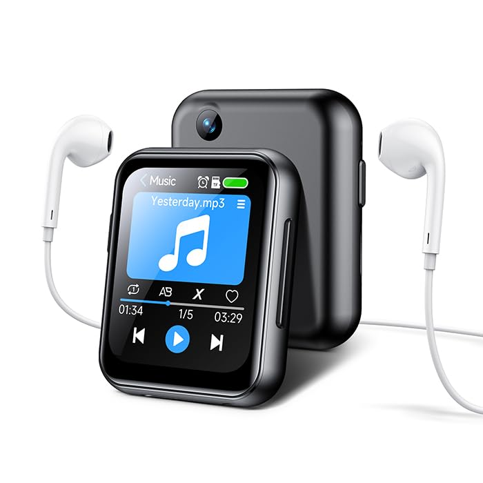 Mp3 Player With 128Gb Tf Card, Fhd 720P Digital Camera, Bluetooth 5.4 Lossless Sound Audio Player, 2'' Touch Screen Portable Mus