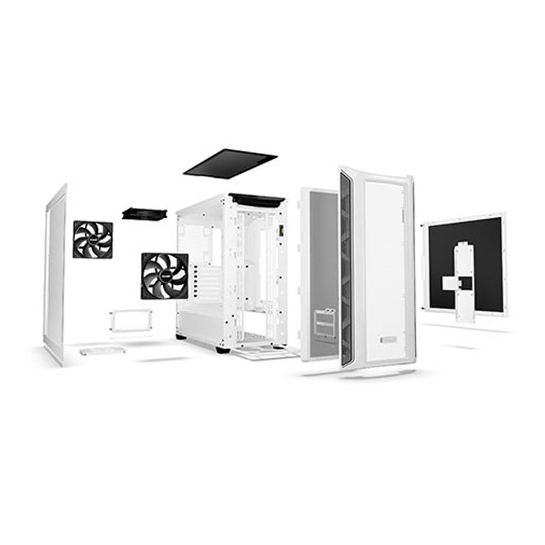 Be Quiet! Shadow Base 800 Dx  Argb   Mid Tower Pc Gaming Case   420Mm Radiators Or E Atx Motherboards Support  White   Bgw62