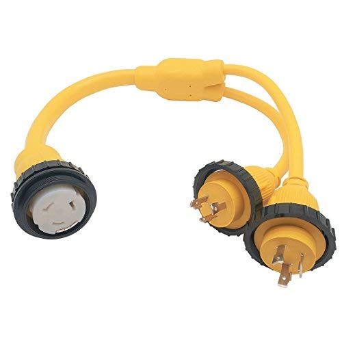 Parkworld 692033 Combiner Marine Shore Power Y Adapter (2) L5 30P Plug 30A Plug To Ss2 50R Female 50A Connector