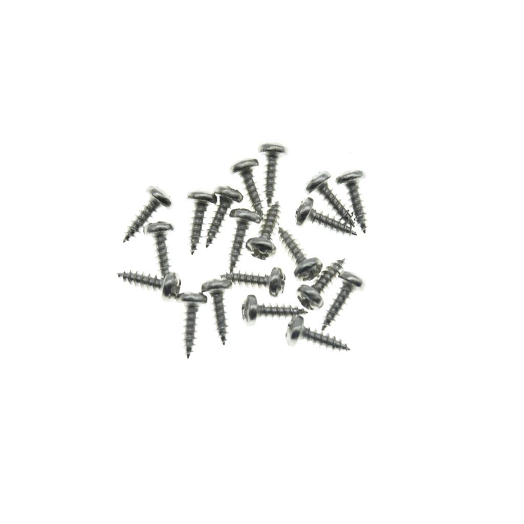 Dopro 20x Stainless Steel American #2 x 1/4  Phillips Head Truss Rod Cover Screws Guitar Truss Rod Cover Screw for Import Style 