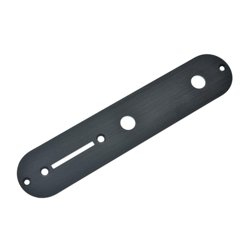 Kaish Usa Specs Metal Aluminum Anodized Tele Control Plate With 3/8'' Cts Pot Holes For American/Mexican Telecaster Black