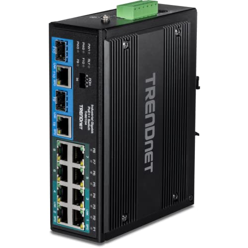 10 Port Industrial Poe Din Rail