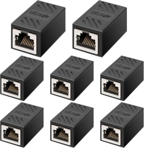 Appster 5Pcs Rj45 Ethernet Coupler Cat7, Cat6 Cat5E 8P8C Inline Lan Coupler Ethernet Extender Adapter Extension Jointer Extendin