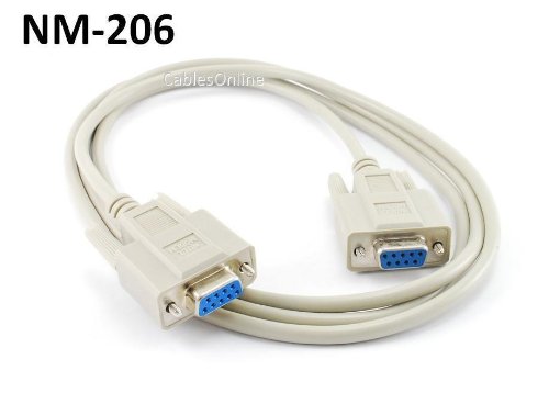 Cablesonline 6Ft Null Modem Db9 Female To Female Data Transfer Cable (Nm 206)
