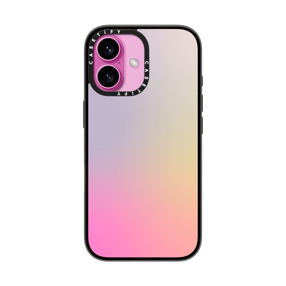 Casetify Compact Case For Iphone 16 [Lightweight / 4 Ft. 2X Military Grade Drop Protection/Slim]   Pastel Gradient   Clear Black