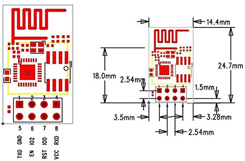 Hiletgo 3Pcs Esp8266 Esp 01 Serial Wifi Wireless Transceiver Wireless Module Development Board Lwip Ap+Sta Compatible With Ardui