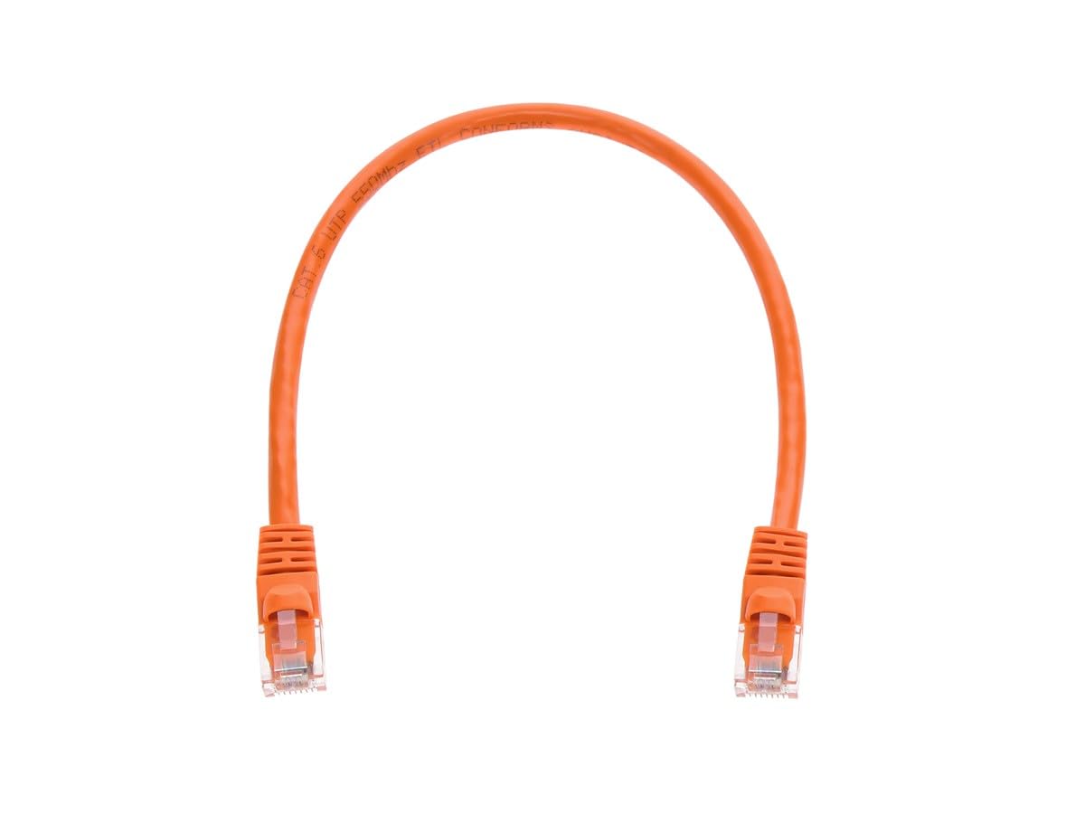 Monoprice Cat6 Ethernet Patch Cable   Network Internet Cord   Rj45, Stranded, 550Mhz, Utp, Pure Bare Copper Wire, 24Awg, 1Ft, Or
