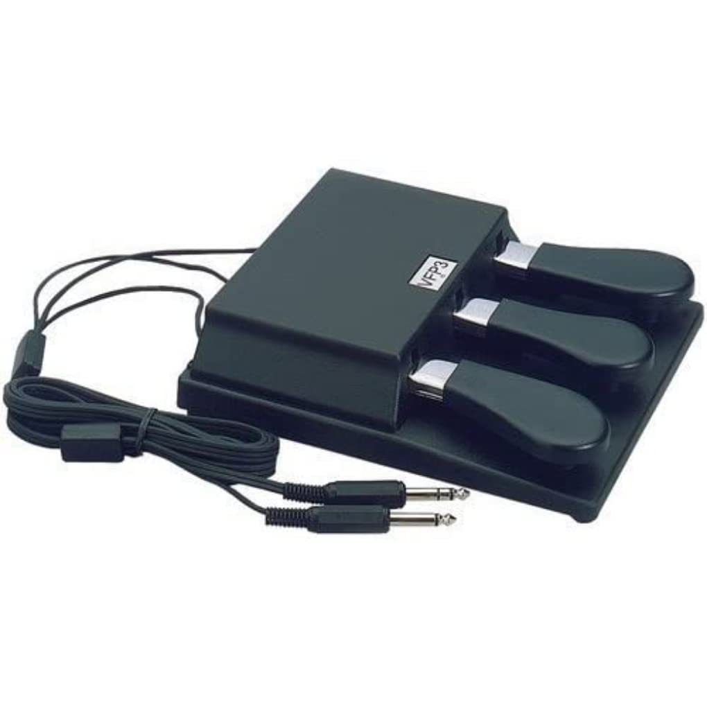 Studiologic VFP-3-10 Triple Piano-Style Open Polarity Sustain Pedal with Mono and Stereo Connector, for Keyboards