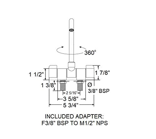 Scandvik Chrome Folding Spout Mixer,WBAUVB074KK38R4