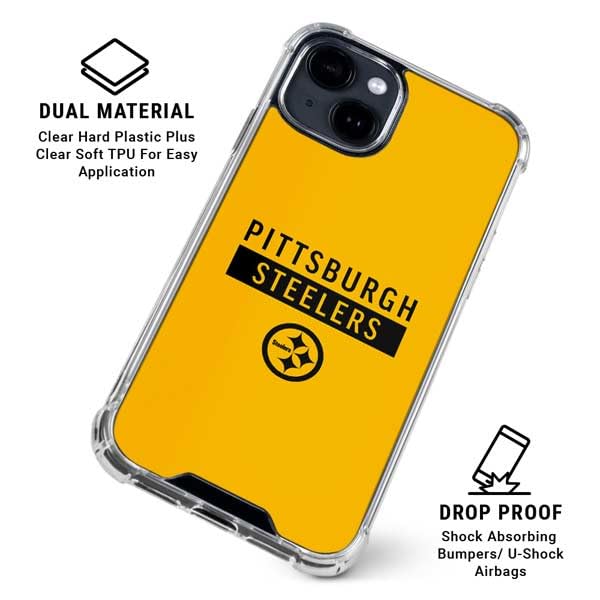 Skinit Clear Phone Case Compatible With Iphone 14   Officially Licensed Nfl Pittsburgh Steelers Yellow Performance Series Design