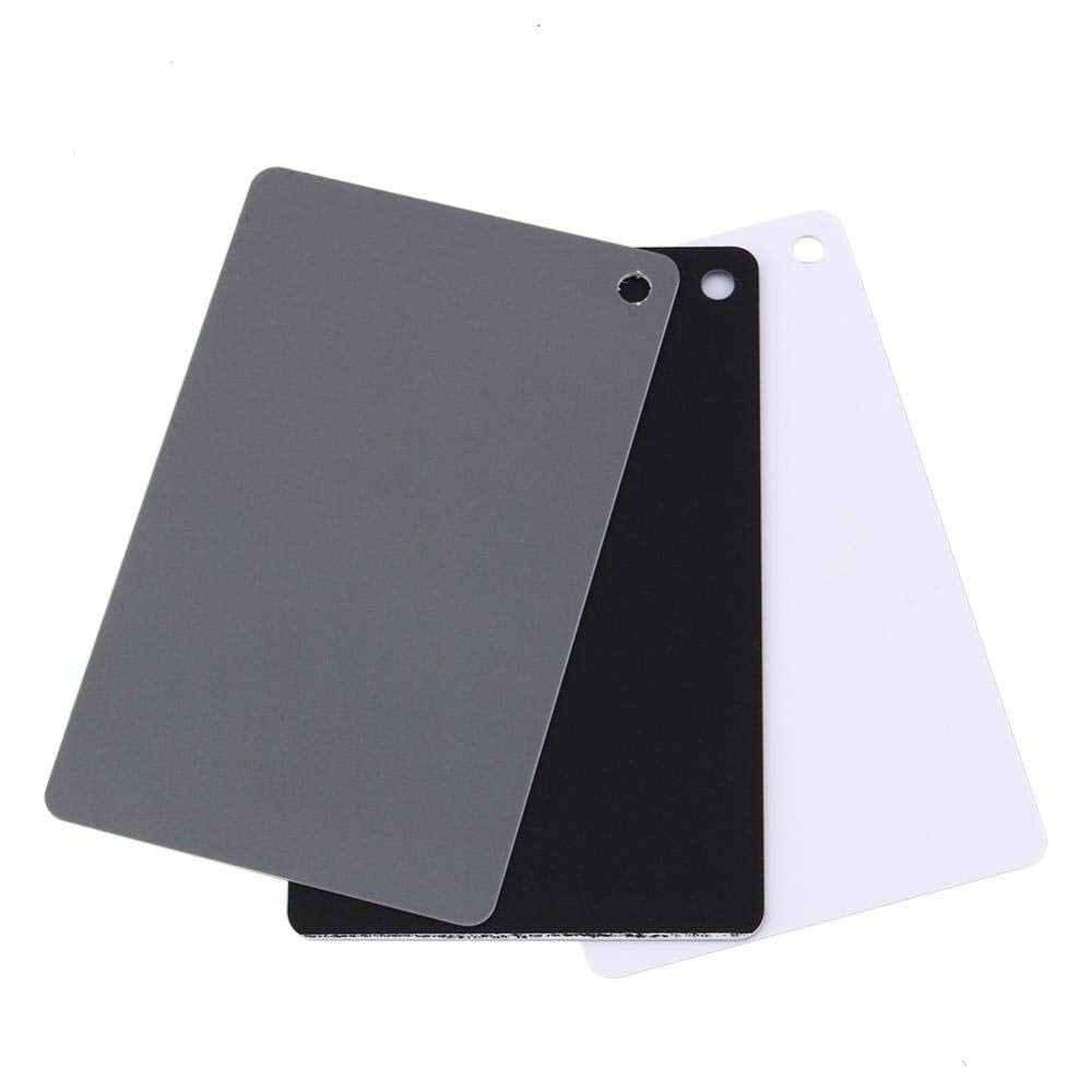 3 In 1 18% Digital Photography Exposure Color Balance Card Set Gray/White/Black For Digital And Film Photography