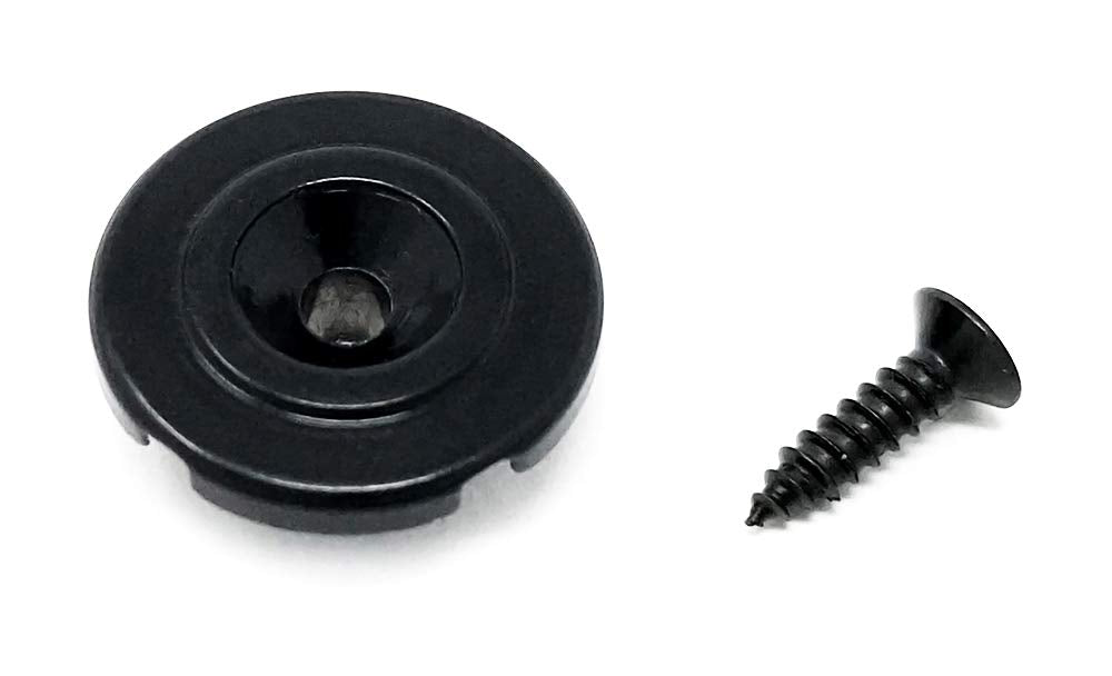 Vintage Forge Black Round Slotted String Retainer Guide Tree For Fender Precision Jazz Style Bass Guitars And Others With Screw